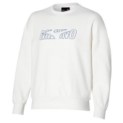 Manga Larga Mizuno Athletics Estampados Crew Hombre Blancos - Chile M428VEALSH